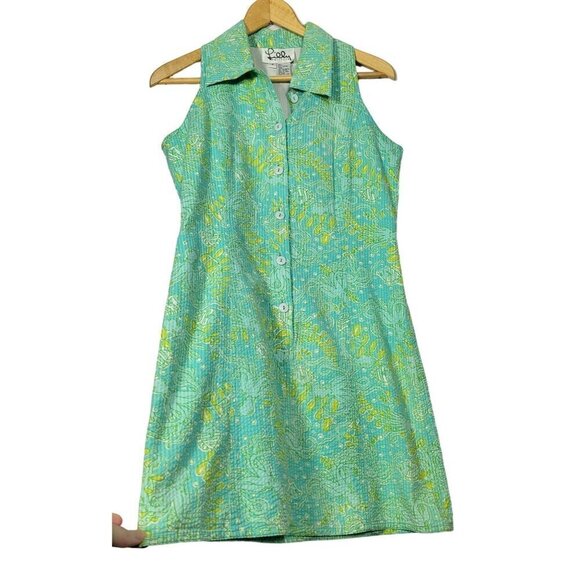 Lilly Pulitzer Vintage Women's Coastal Pattern Vibrant Textured Mini Dress Sz 6 - Picture 2 of 14